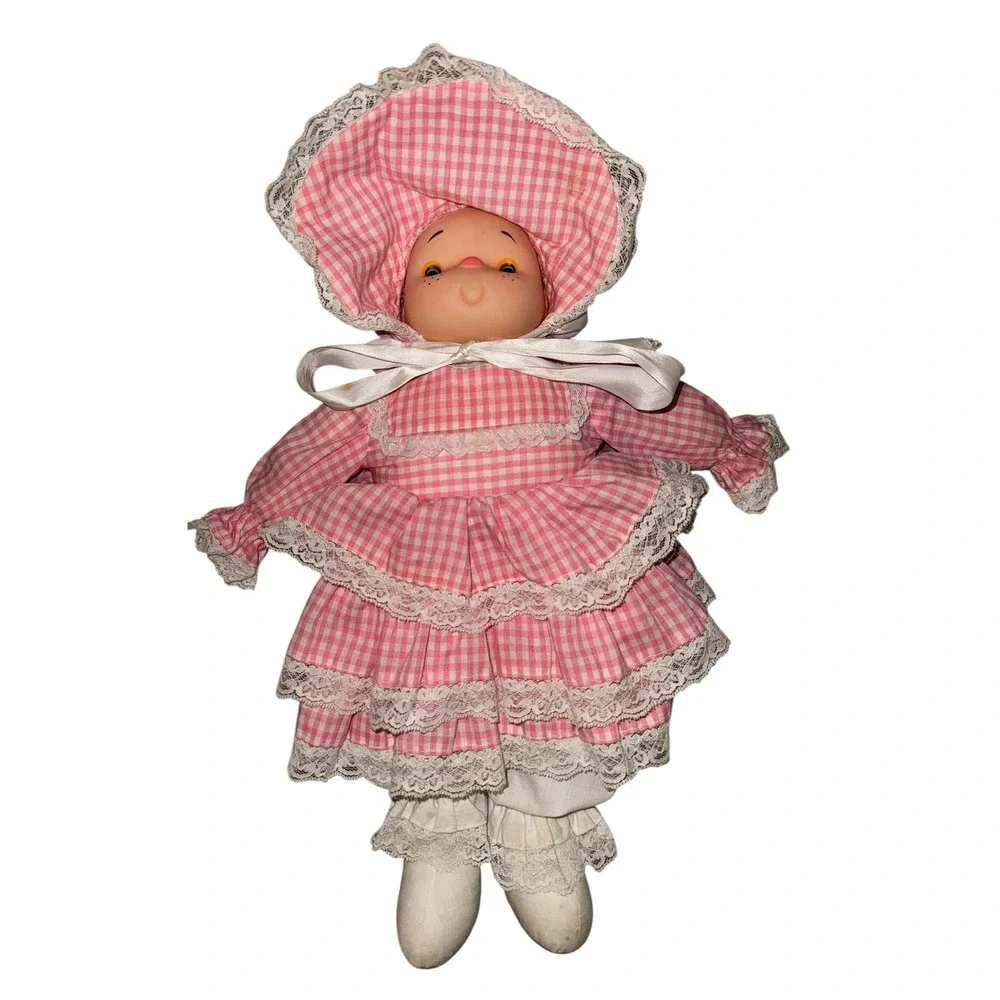 Large 2 RARE Vintage 1980s Ice Cream Dolls Set Blue Pink Dresses Ruffled Pants